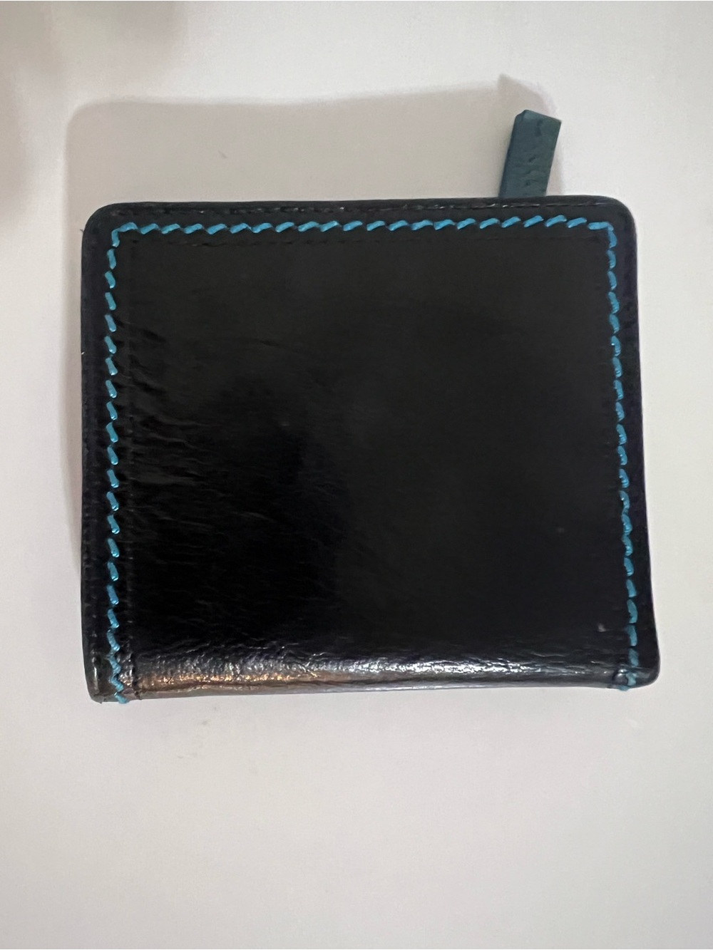 Tiny little Tusk Wallet Black Blue & Green Change Purse